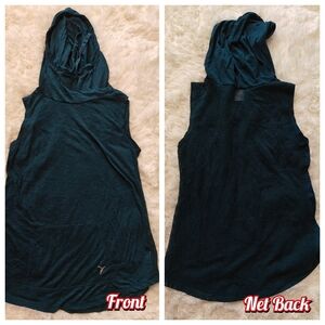 3for20🤍 Teal Sleeveless Hooded Top with Mesh Back
